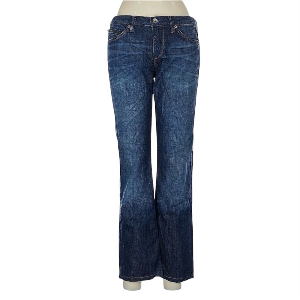 Banana Republic Olivia Palermo Low Cut Flare Blue Denim Jeans 26 Petite